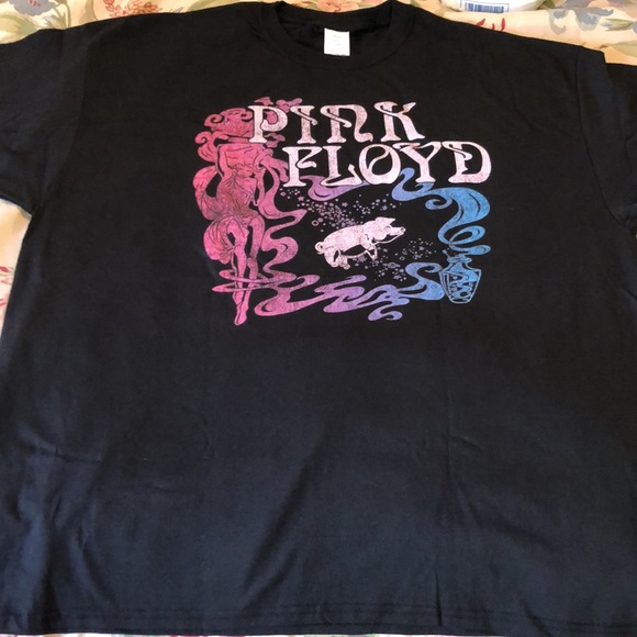 PINK FLOYD Size 2X Repro ‘73 Concert Tee Pig & WaterGirl GROOVY Rock-n-Roll NEW - Picture 9 of 10